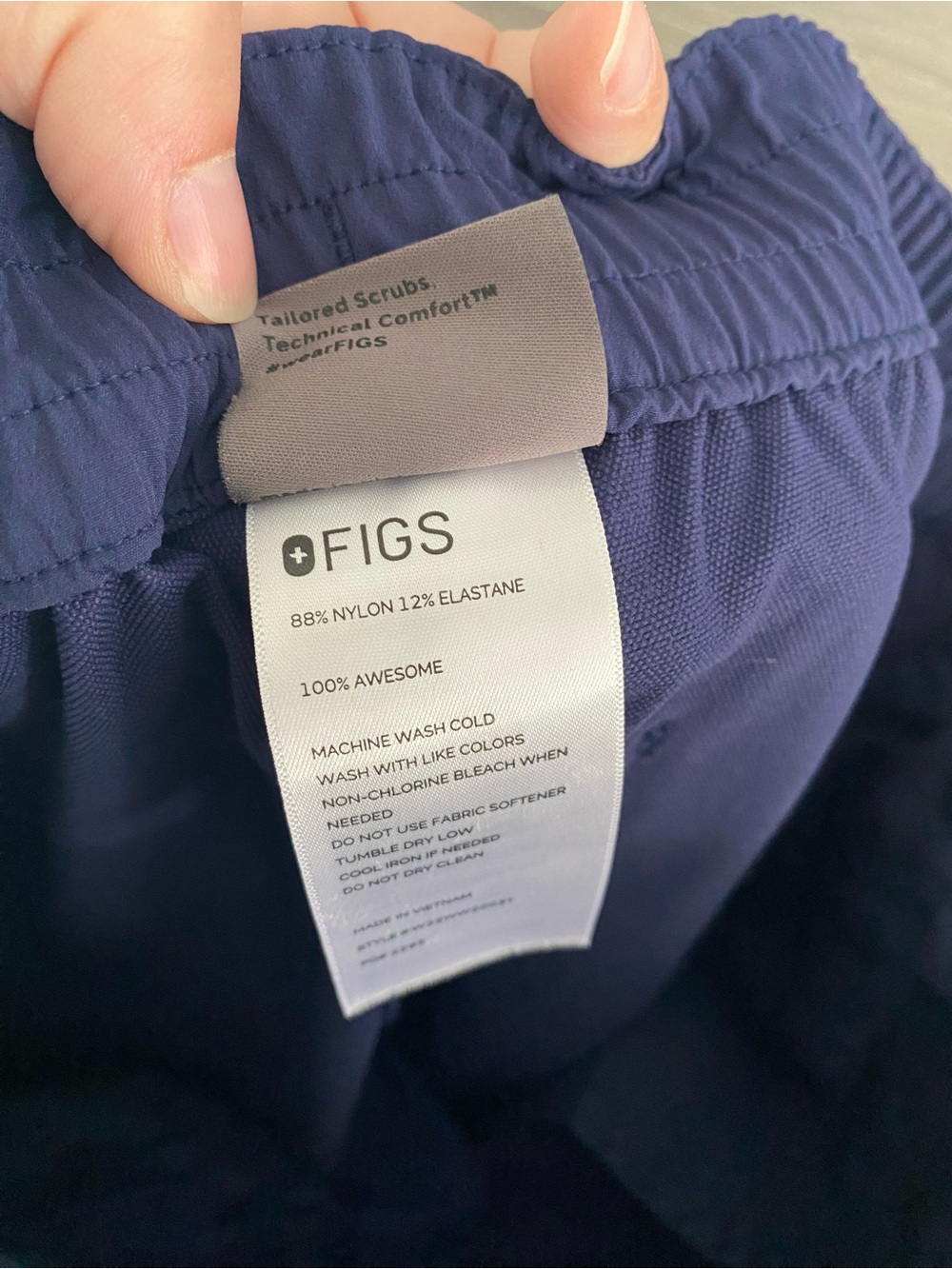 Figs Pro Slim Tapered Scrub Trouser Tall Blue View 4